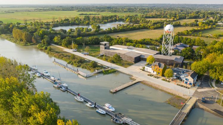 Vue aérienne de bateaux